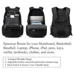 Mochila para patineta baloncesto viajes escuela bolsa_3