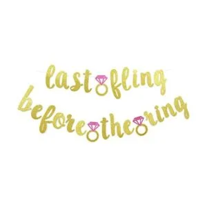 Banner con purpurina dorada de Last Fling Before the Ring_1