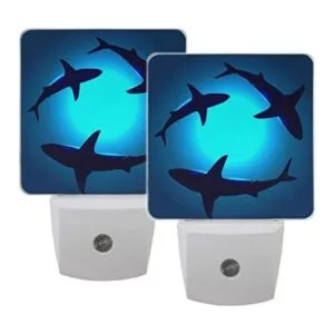 Naanle Juego de 2 luces LED flotantes de tiburón azul_1