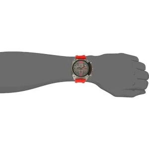 Reloj rojo de cuarzo con pantalla analógica de_4