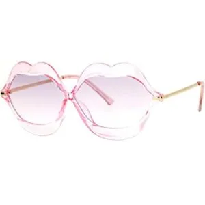 Linda forma de labios anteojos de sol labios beso mujer_1