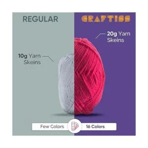 Juego de madejas de hilo acrílico de 16 x 0.71 oz con 2_2