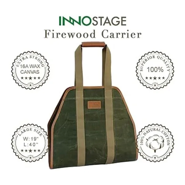 INNO STAGE Bolsa de mano de lona encerada soporte de leña_4