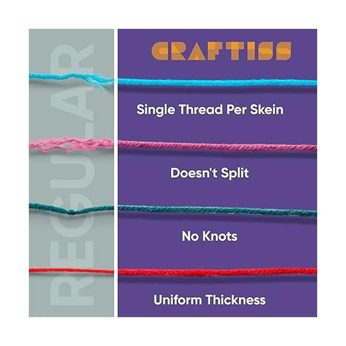 Juego de madejas de hilo acrílico de 16 x 0.71 oz con 2_3
