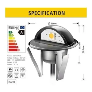 QACA 20 luces LED de bajo voltaje IP65 impermeable_4