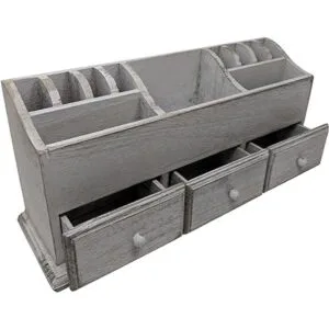 Giannas Home Escritorio rústico de granja de 3 cajones_2