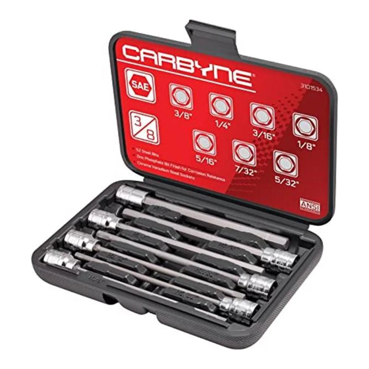 CARBYNE Juego de llaves hexagonales extra largas SAE 7_1