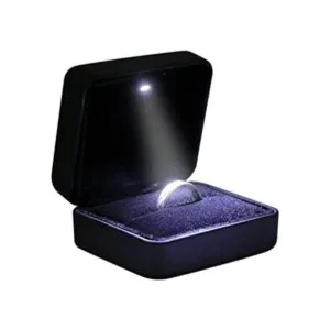 Caja de regalo de metal brillante con LED de tamaño mini_1