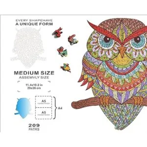 Rompecabezas de madera colorido búho HARTMAZE HM04_4
