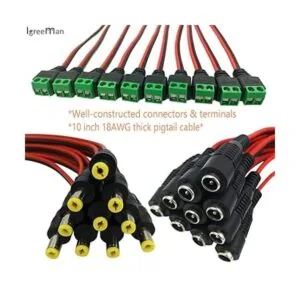 Igreeman 10 pares de cables de alimentación CC macho y_2