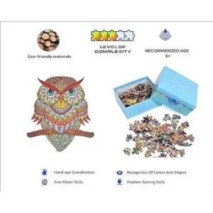 Rompecabezas de madera colorido búho HARTMAZE HM04_5