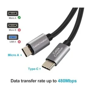 CableCreation Cable USB C corto de 0.65 pies cable USBC a_2
