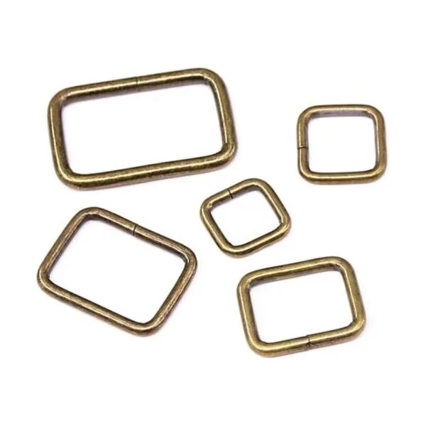 Swpeet 50 anillos rectangulares de metal surtidos de_5
