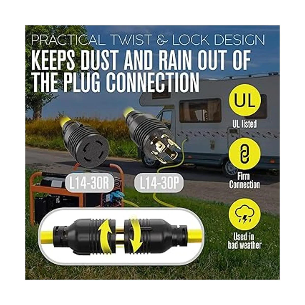 Houseables Cable generador de 30 amperios de 4 puntas_2