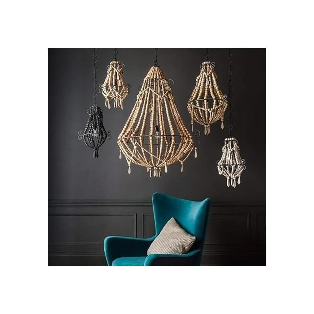 Hagao Cuentas de madera natural bolas redondas sueltas de_6