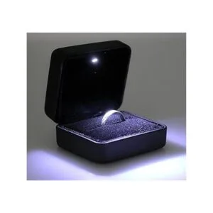 Caja de regalo de metal brillante con LED de tamaño mini_5