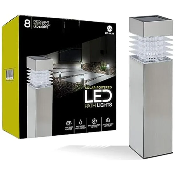 Morvat Luces solares LED para camino luces solares para_7