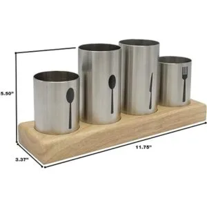 Sorbus Soporte para cubiertos con cesta para cucharas_6