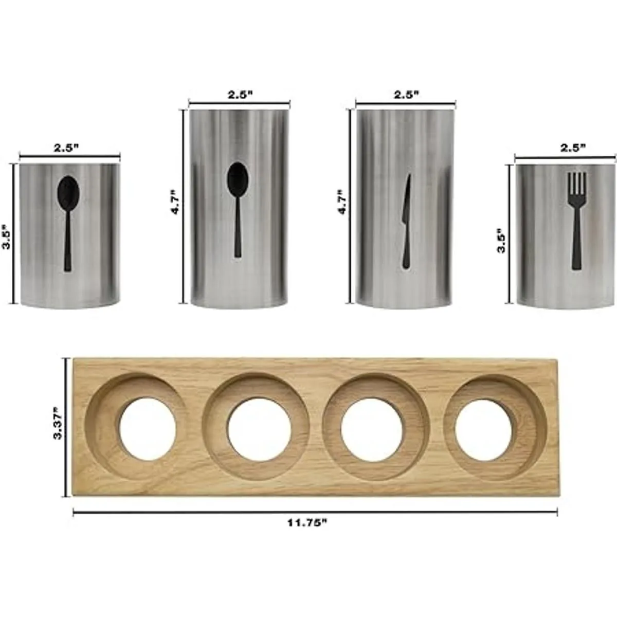 Sorbus Soporte para cubiertos con cesta para cucharas_5