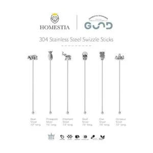 Homestia 6 unidades de acero inoxidable agitadores de_7