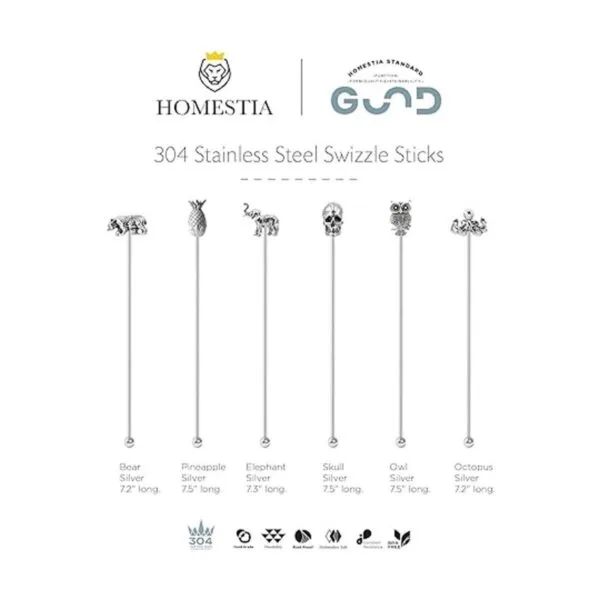 Homestia 6 unidades de acero inoxidable agitadores de_7