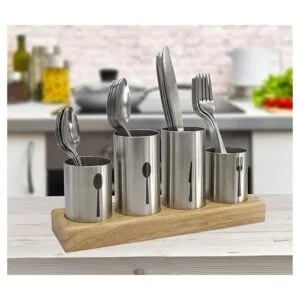 Sorbus Soporte para cubiertos con cesta para cucharas_2