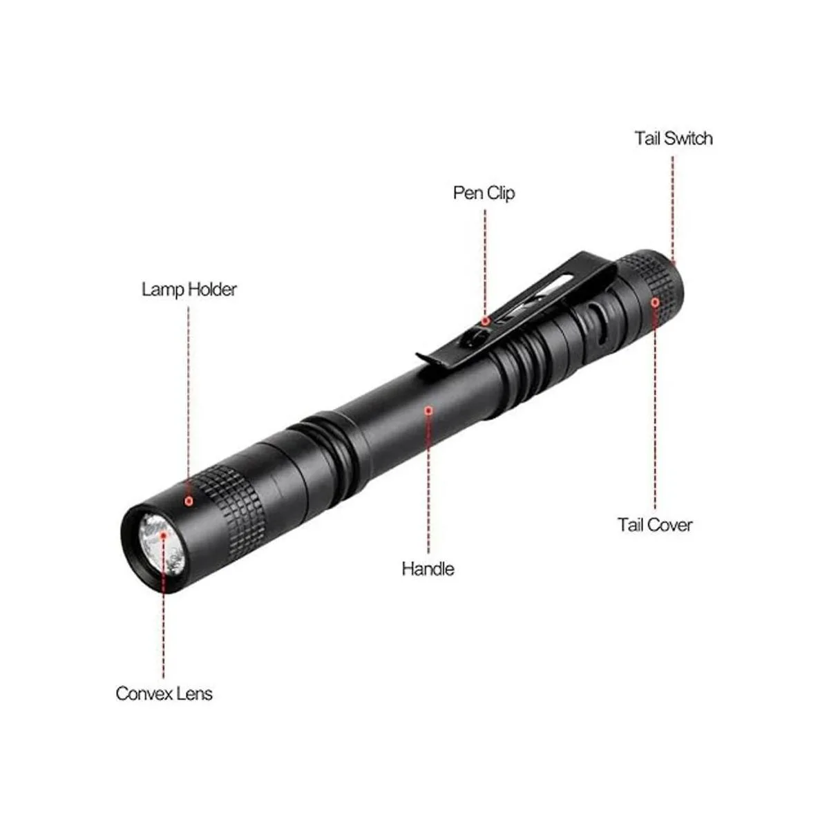 Tileon Linterna de bolígrafo 5 linternas LED con clip_4