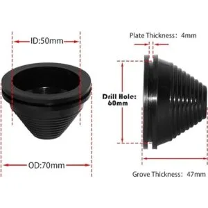 Flyshop Ojal negro de 2.362 in 238 pulgadas en forma de_2