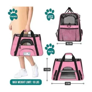 PetAmi Transportador de viaje para mascotas de cara suave_2