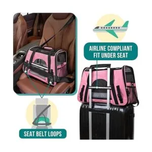 PetAmi Transportador de viaje para mascotas de cara suave_6