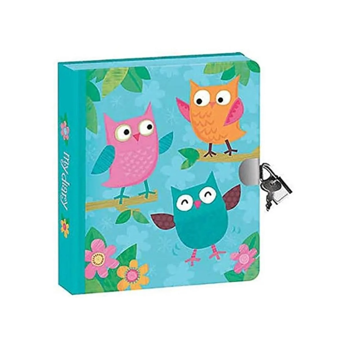 Peaceable Kingdom Búhos Lock and Key Diario_1