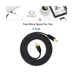 OKRAY Cable de impresora USB de 6 pies paquete de 2_7