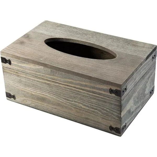 MyGift Cubierta de caja de pañuelos de madera gris_5