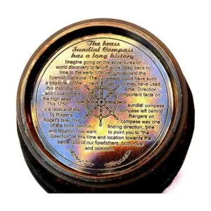 MERIDIAN NAUTICALS Brújula de latón con reloj solar de_5