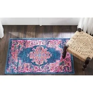 Nourison Alfombra Passion color azul 22 x 34 pulgadas_2