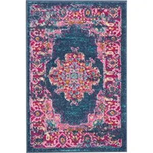 Nourison Alfombra Passion color azul 22 x 34 pulgadas_1