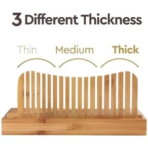 Guía de corte de pan de bambú con cuchillo 3 rebanadas de_4