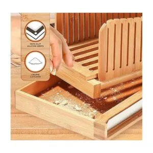 Guía de corte de pan de bambú con cuchillo 3 rebanadas de_5