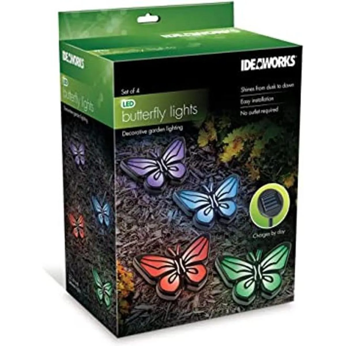 Ideaworks Juego de 4 luces LED de mariposa funciona con_1