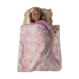 Rosa Nubes muñeca manta almohada_3