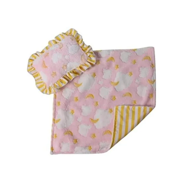 Rosa Nubes muñeca manta almohada_1