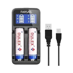 FARSAIL Cargador de batería 18650 pantallas LCD_3