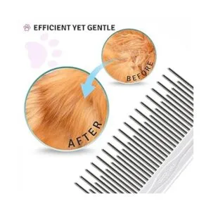 Peine desenredante para mascotas con dientes largos y_4