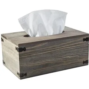 MyGift Cubierta de caja de pañuelos de madera gris_1