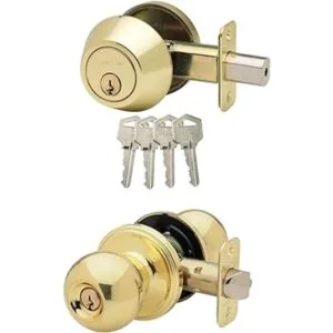 Copper Creek BKDB141PB Pomo de bola para puerta con llave_1