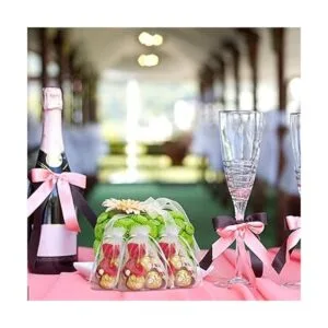 Hopttreely 100 bolsas de organza transparente de alta_4