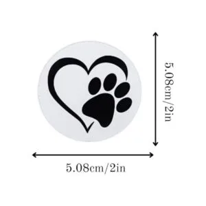 Pegatinas con forma de corazón con estampado de patas para_2