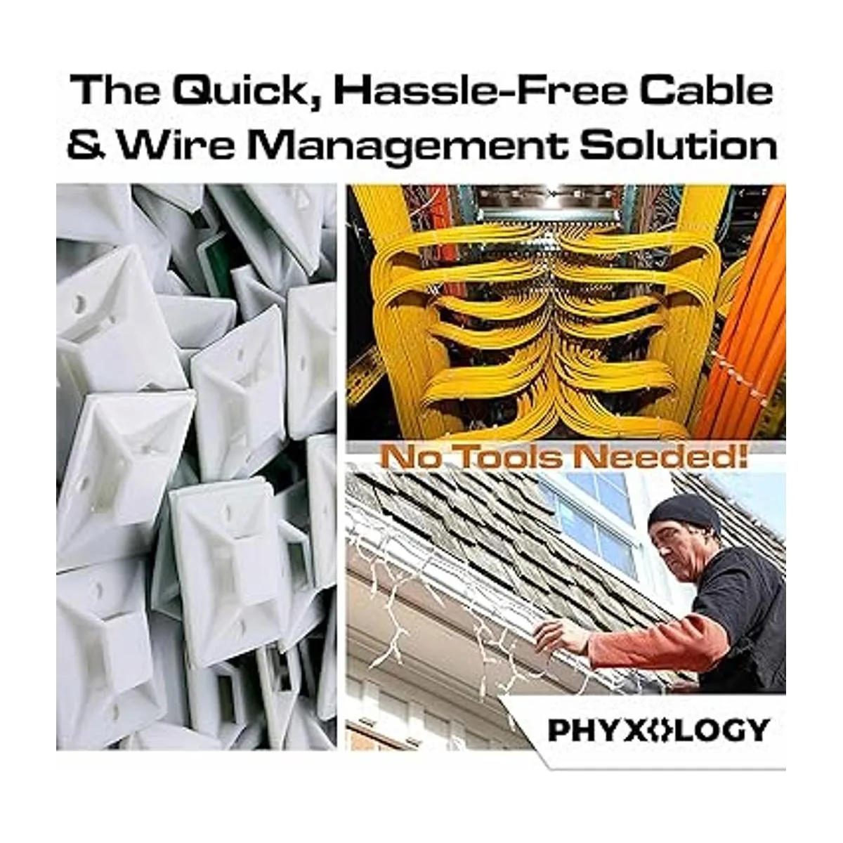 Paquete de 100 soportes para bridas de cables súper_3