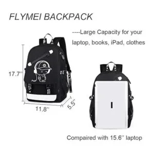 FLYMEI Mochila luminosa de anime para niños mochila para_4