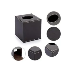 Sumnacon Funda cuadrada de cuero para caja de pañuelos_4